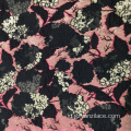 Red Rose Black Floral Jersey Jacquard Fabric